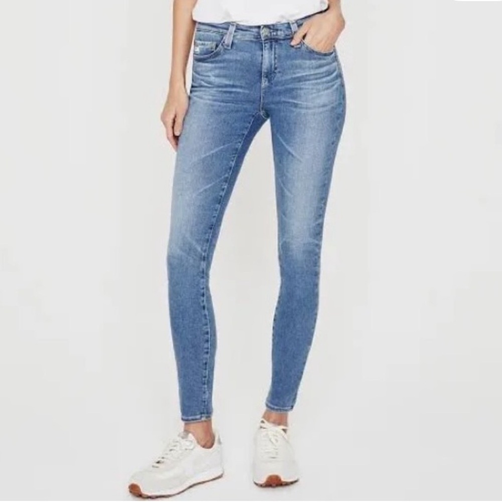AG Adriano Goldschmied The Legging Ankle Light Blue Distressed Skinny Jeans
